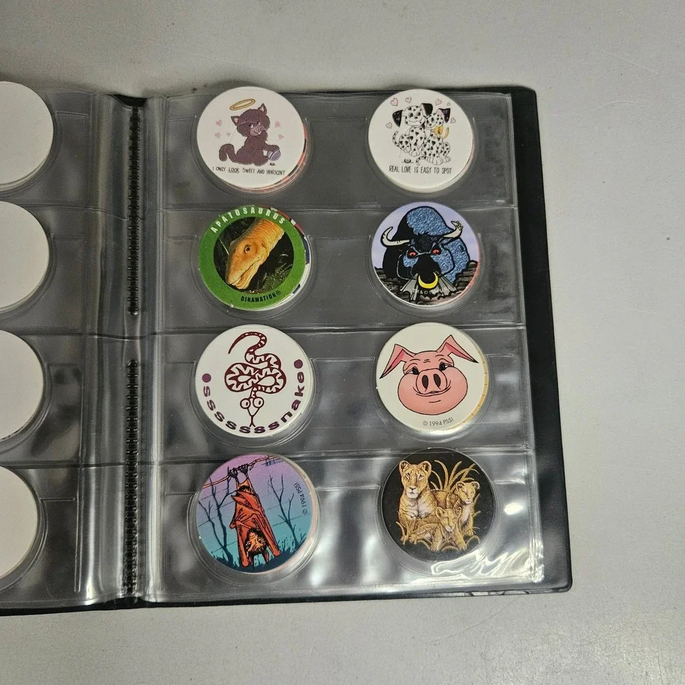 Vintage 90s Pogs Milkcap Collection Hawaii Lot Binders Slammers Disney NASA Trov
